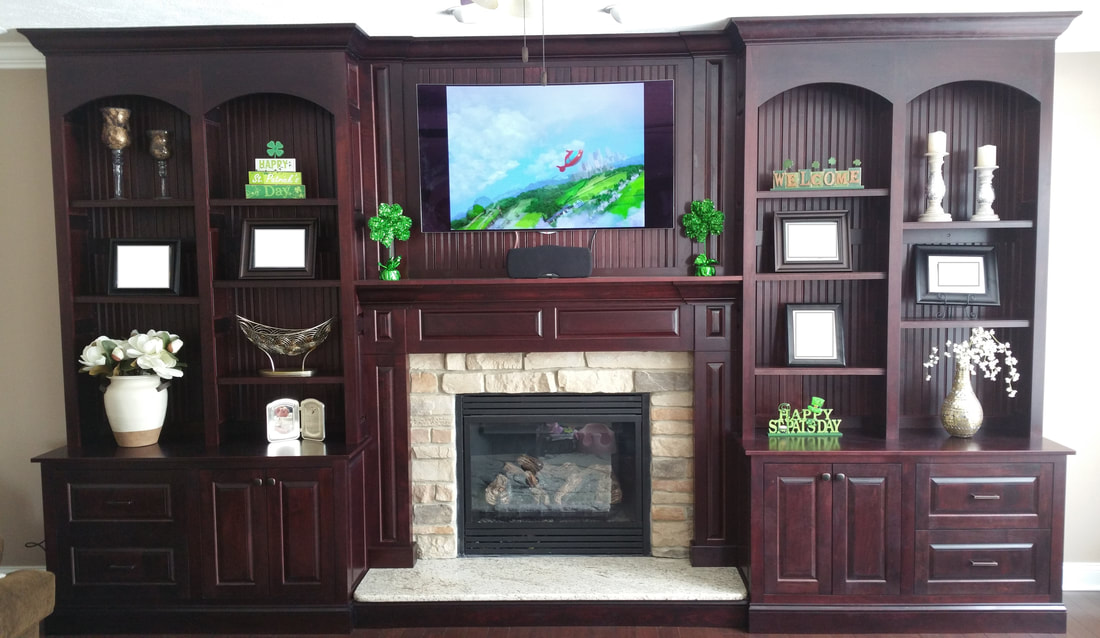 Custom Built-in mantle and cabinetry